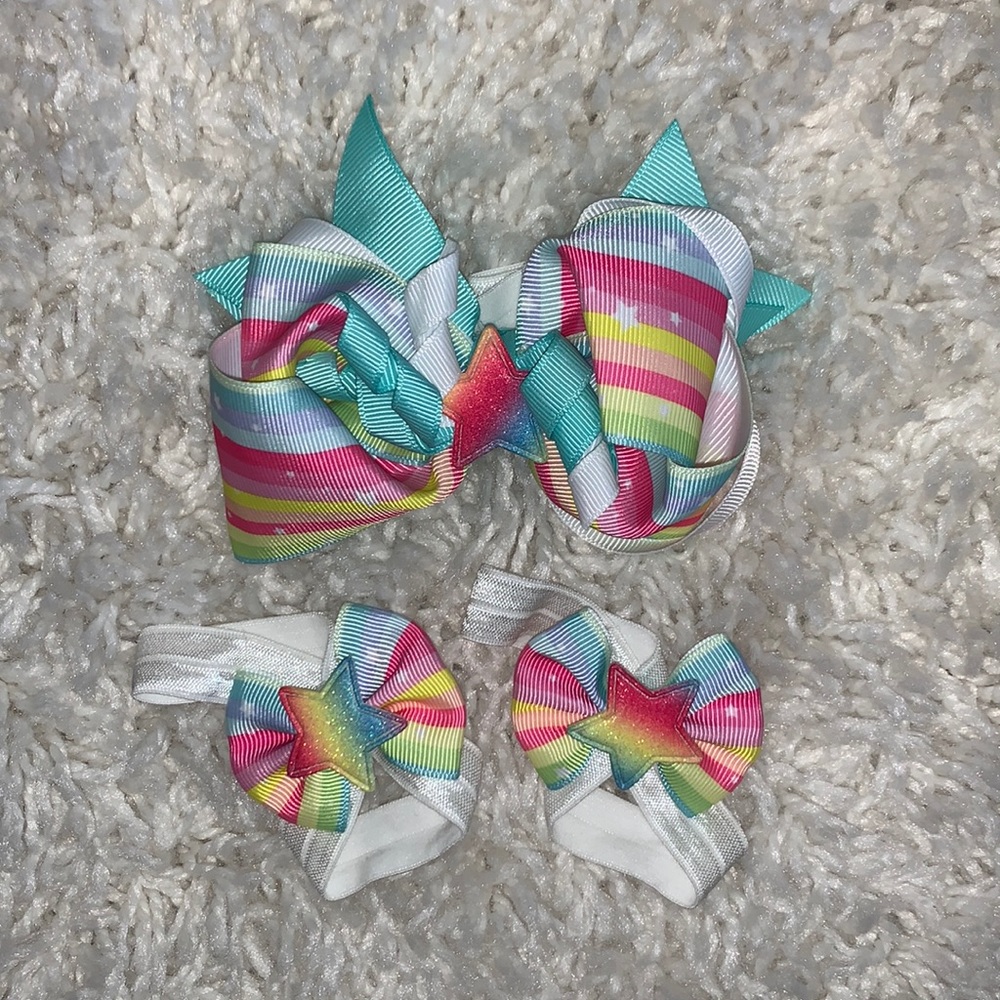Baby Barefoot Sandals & Headband Set